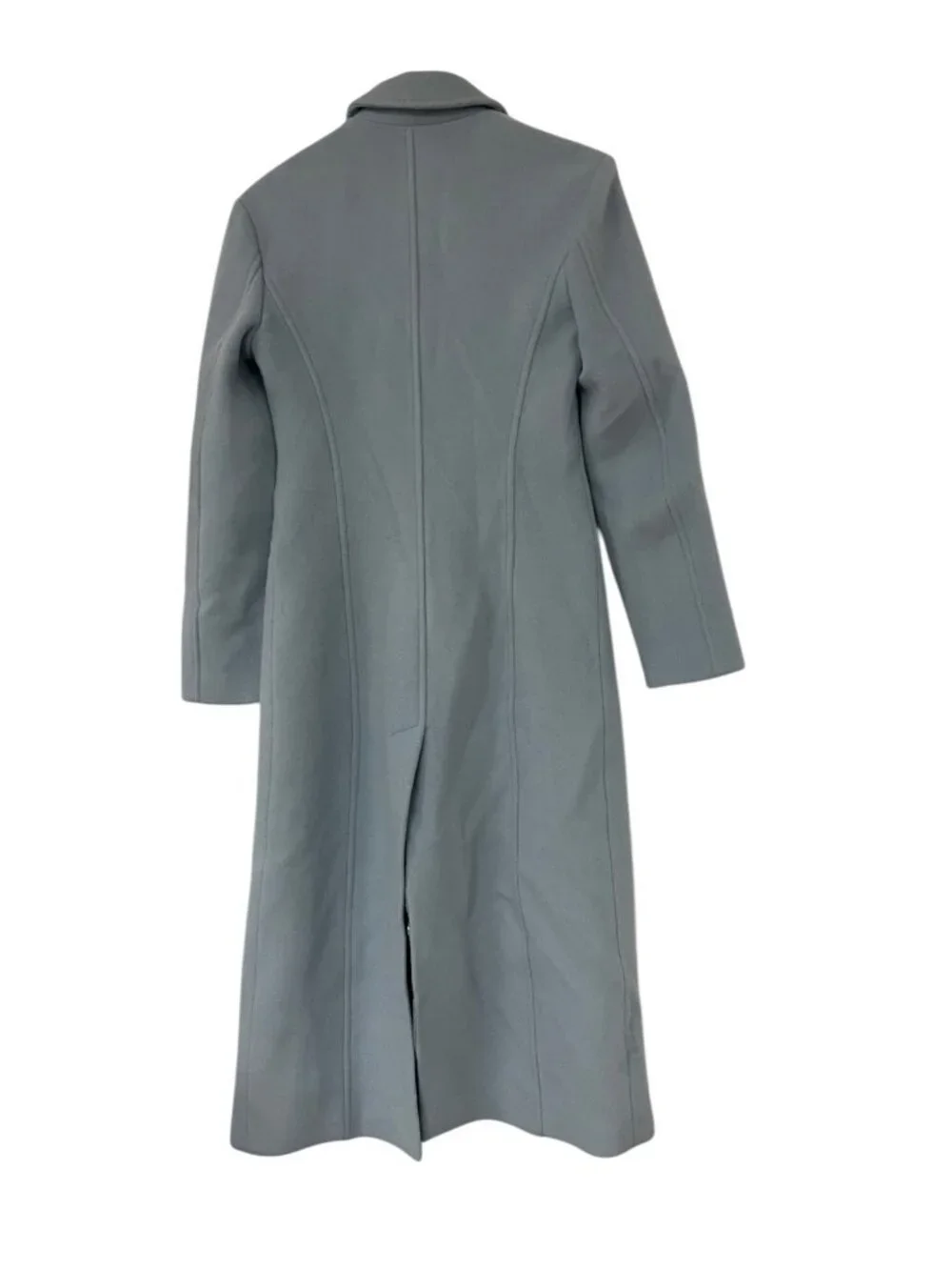 Zara Womens Long Coat XS Sky Blue Wool Collection Italian Fabric 8882/805 NWT